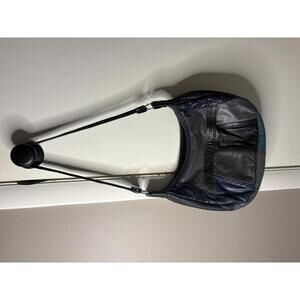 Chic Multi-Color Patchwork Leather Shoulder Bag Vintage Womens Navy Blue